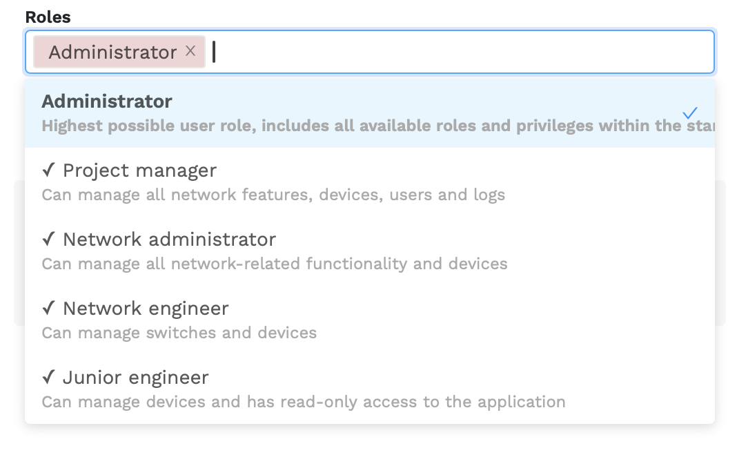 User screen
