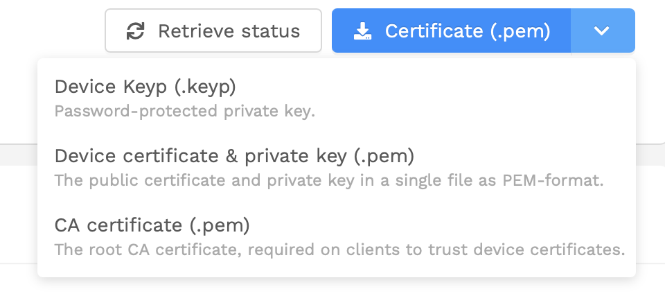 Downloading a device certificate