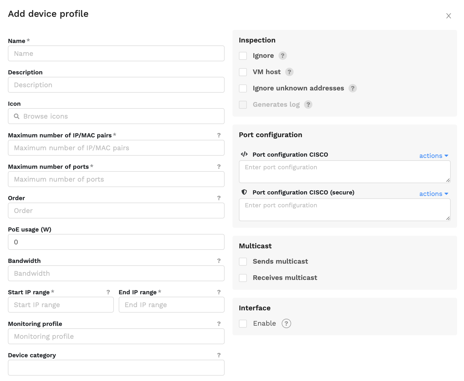 Adding a profile