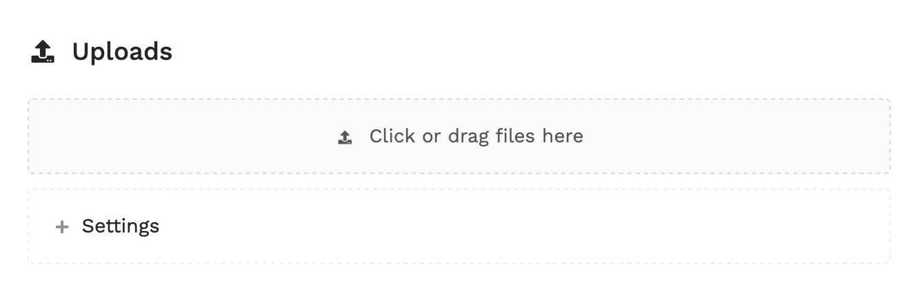 Uploads page