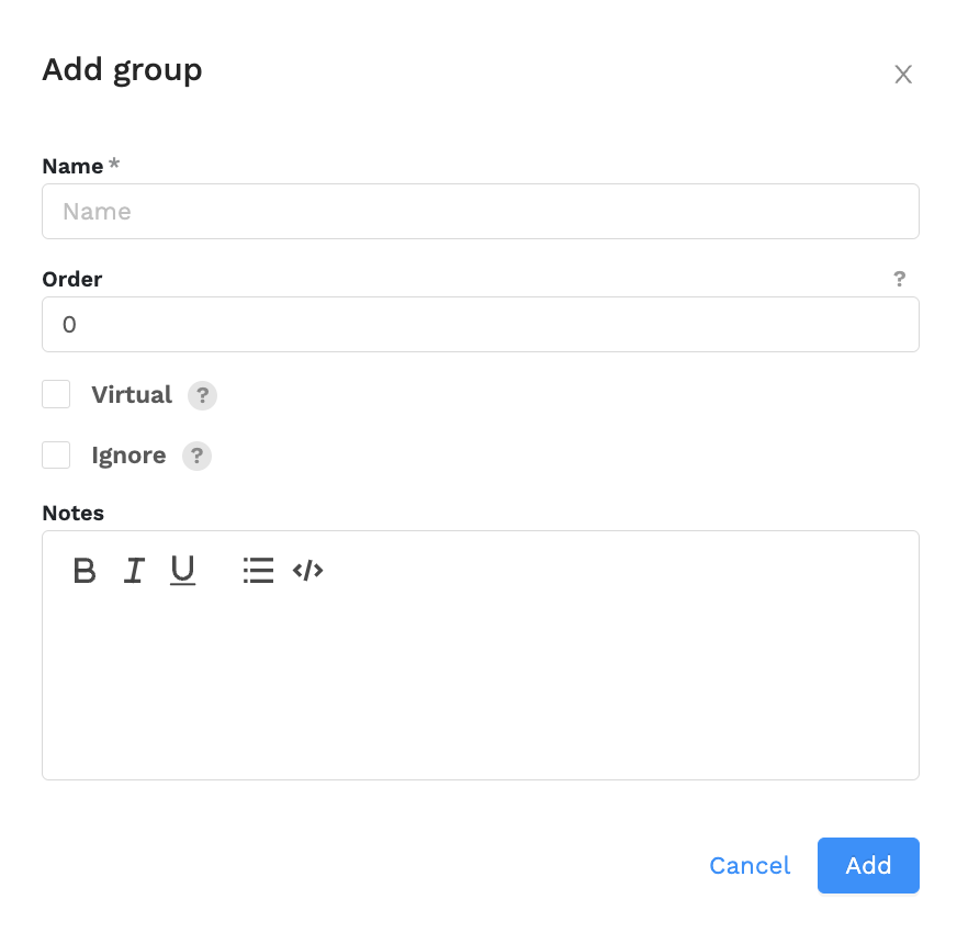 Adding a group