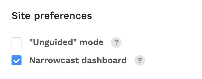 Enabling narrowcasting dashboard