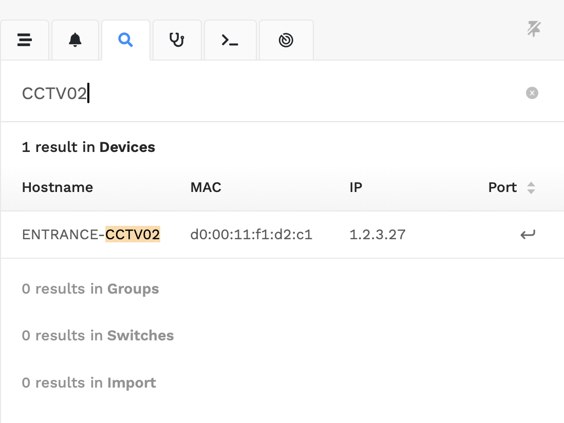 Quick Search interface