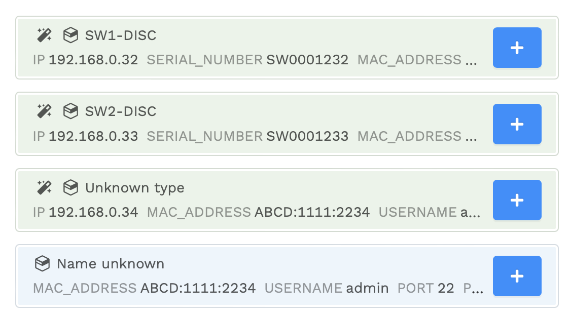 Switch Discovery result